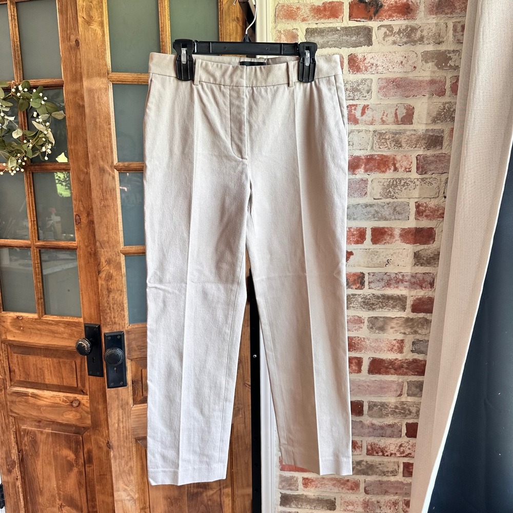 Joseph Coleman Dress Pants Women Gabardine Stretch Beige Old Money Size 12 EU 42